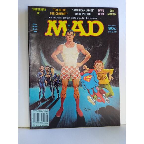 MAD #226 EC Comic Book 1981 Superman II Too Close For Comfort Parody Spoofs - Picture 1 of 5